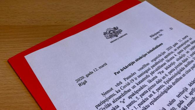 Dokuments par ārkārtējās situācijas izsludināšanu