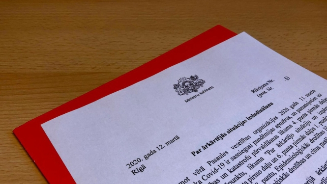 Dokuments par ārkārtējās situācijas izsludināšanu